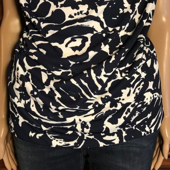 Jones New York Abstract Drape Front Sleeveless Top - Picture 8 of 12